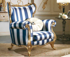 Кресло сине-белое в стиле ампир, фабрики Fratelli Allievi
