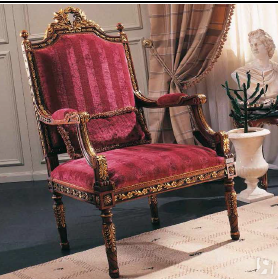 Бордовое кресло AUREOLA в стиле барокко