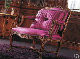 Кресло из темного дерева, в стиле барокко, фабрики Fratelli Allievi