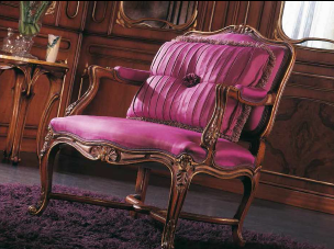 Кресло из темного дерева, в стиле барокко, фабрики Fratelli Allievi