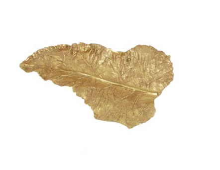 Ваза Long Medium Leaf с золотой отделкой