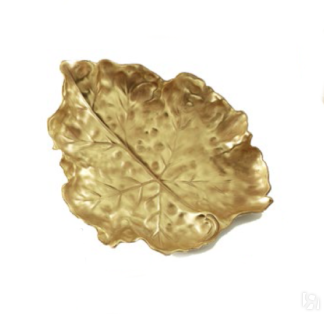 Ваза Smooth Leaf из фарфора с золотой отделкой