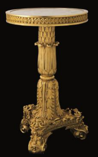 Бронзовый оригинальный стол Bronze d'Art Francais со светлой столешницей